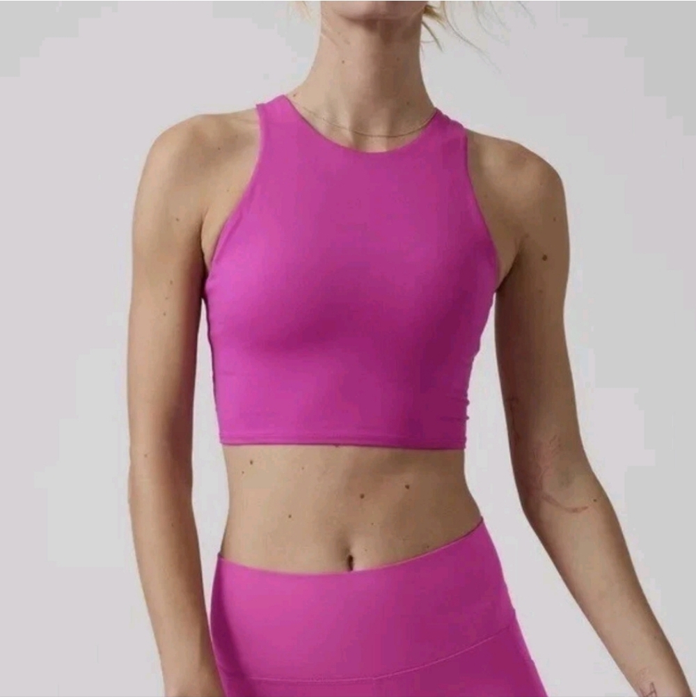 Athleta Conscious Crop Pink Raspberry M NWT Bikini Top - Picture 2 of 8